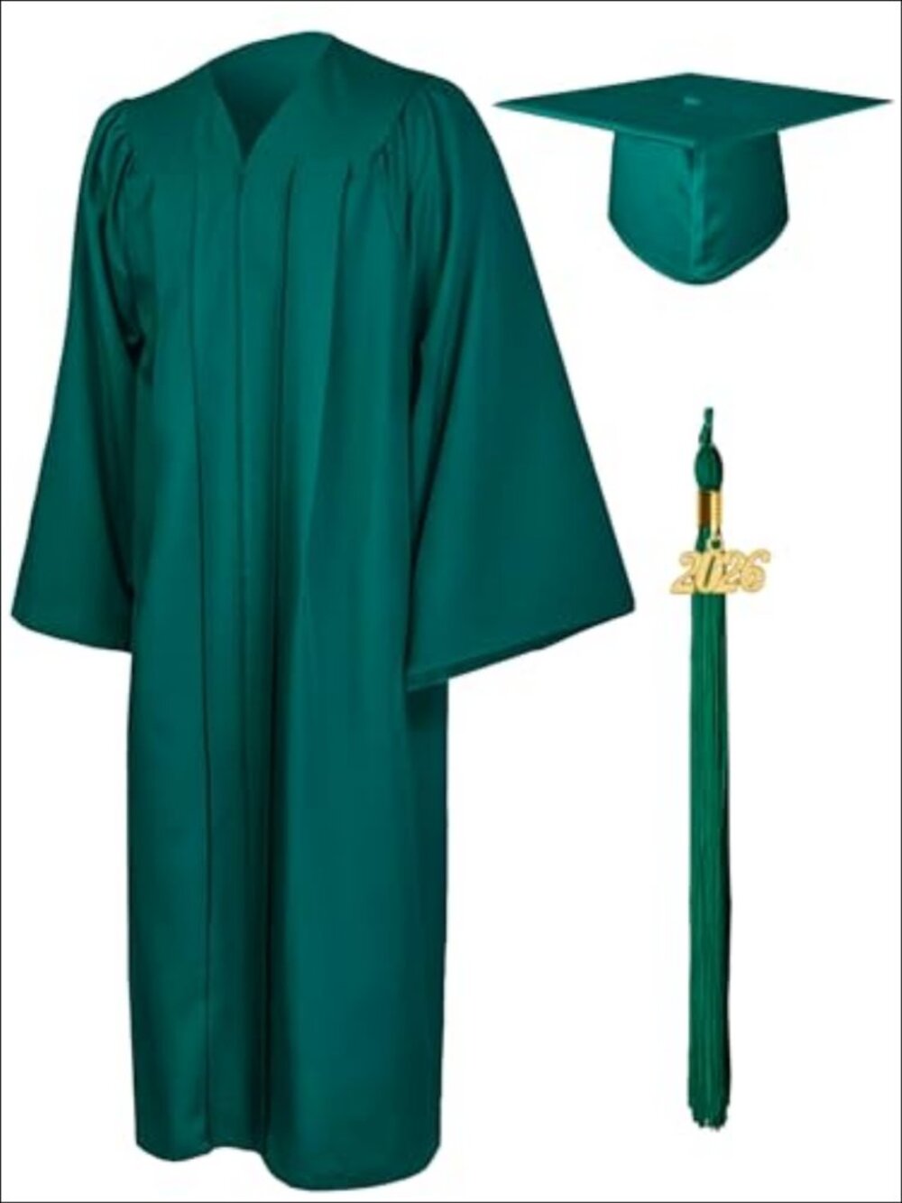 Matte Graduation Gown Cap Tassel Set 2026 High School Bachelor